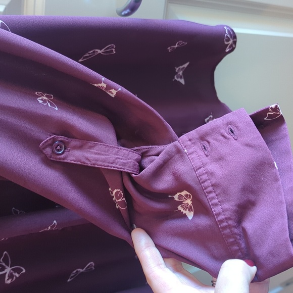 Wine Color Como Blu blouse Size L - Picture 4 of 5